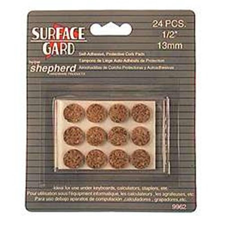SHEPHERD Shepherd 9962 24 Count .5 in. Round Surface Gard Cork Pads 9962